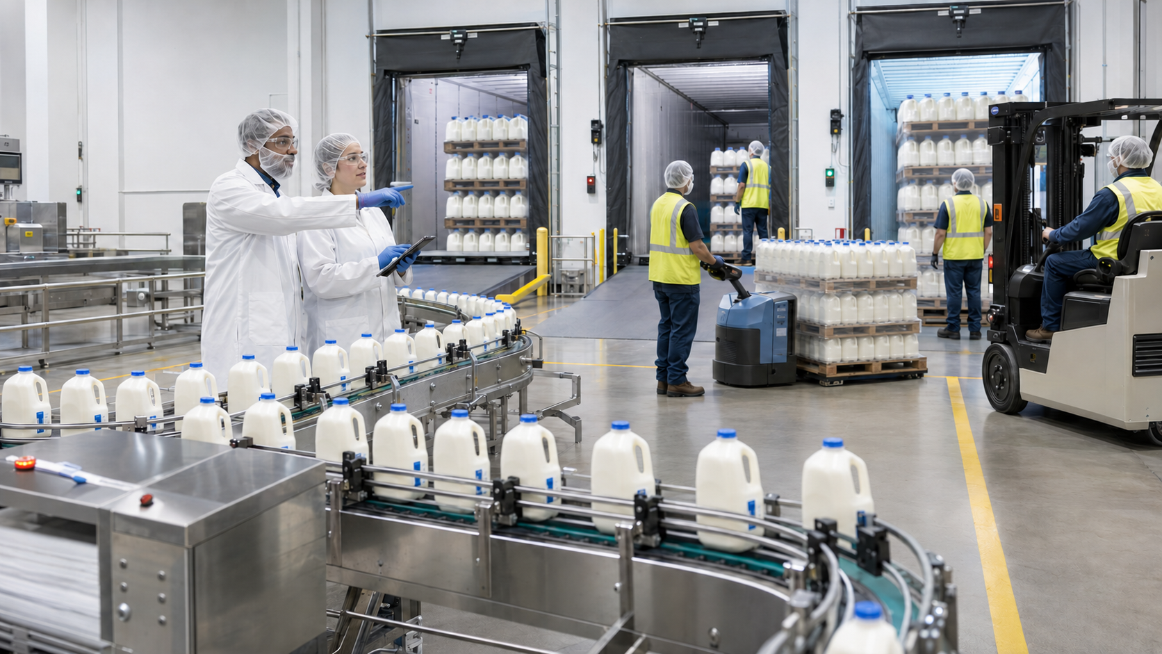A dairy processing floor